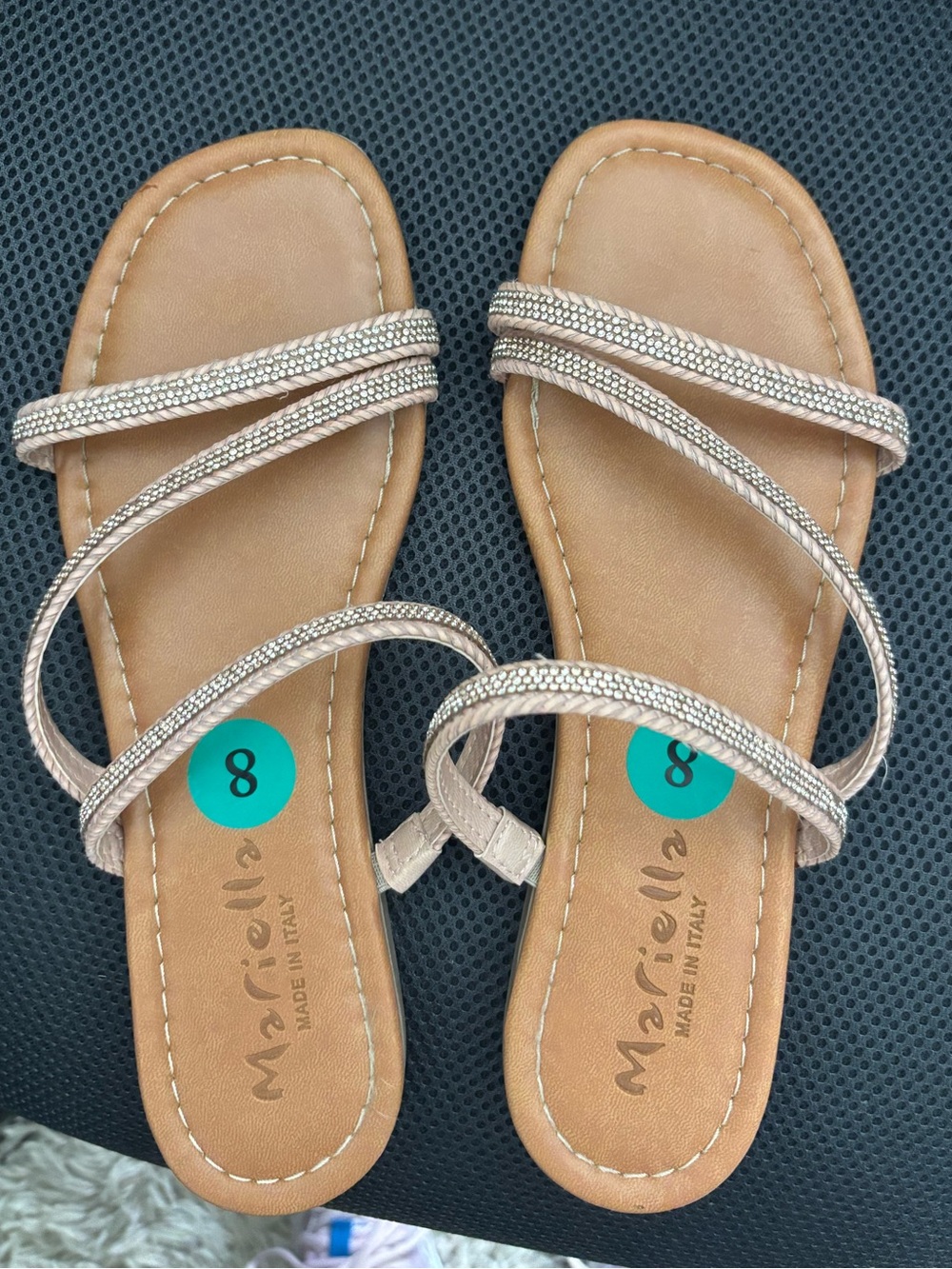MARELLA Rose Gold Braided-Strap Flat Sandals